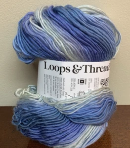Brand New Loops & Threads Facets Yarn Lapis Shades Of Blue # 08 - Picture 1 of 5