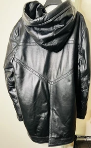 GodSpeed New York Leather Hood Trench Jacket - Black - Size XXL Men’s - Bild 1 von 5