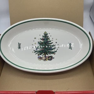 Nikko Weihnachten Happy Holidays Ofengeschirr ovale Backform mit Originalkarton 15" - Bild 1 von 8