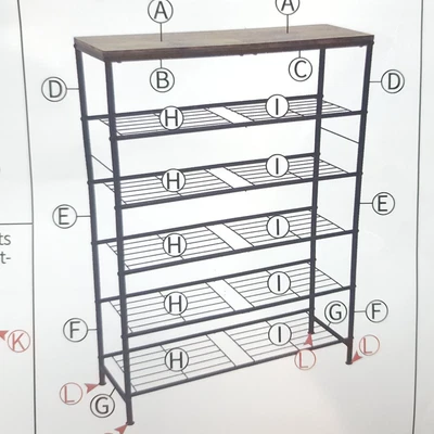 Zapatero de 6 niveles AZXJ9716 zapatero de alambre de metal negro con tapa de madera Foto 1 de 4