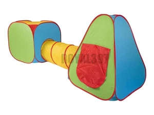 Playtive 3-Piece Pop-Up Design Multicolor Play Tent Set – Cube, Teepee & Tunnel - Picture 1 of 9