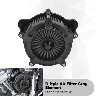 Filtro de aire negro mate elemento gris para Harley 17-2025 Touring Street Road Glide Foto 1 de 4