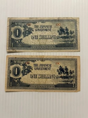 Oceania Japanese Invasion Money 1 Shilling 1942 Lot of 2 - Image 1 of 2