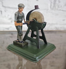 Blechspielzeug Schleifer Schleifmaschine Massefigur antik 8 cm beweglich Deko