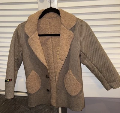 Chaqueta de Invierno Forrada Sherpa Niños Bolsillos de Parche Algodón/Spandex Juvenil Talla XL LEER Foto 1 de 4