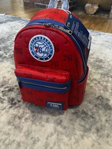 New Loungefly NBA Philadelphia 76ers Mini Debossed Backpack Basketball NWT 2022 - Picture 1 of 11
