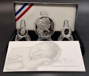 2015 March of Dimes Special Silver 3 Coin Set w/Reverse Proof Dime OGP/COA - Picture 1 of 6