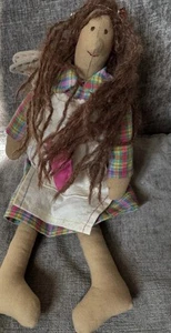Cloth Doll Handmade Folk Art Tooth Fairy 14 Inch Plush Ragdoll - Picture 1 of 10