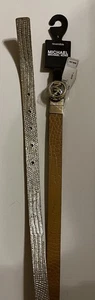 Michael Kors Women Reversible Genuine Leather Metallic & Luggage Belt Size Large - Picture 1 of 7