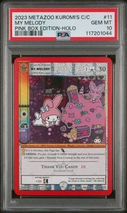 PSA 10! POP 1! 2023 Metazoo Kuromi's C/C #11/103 My Melody Pink Box Edition-Holo - Foto 1 di 3