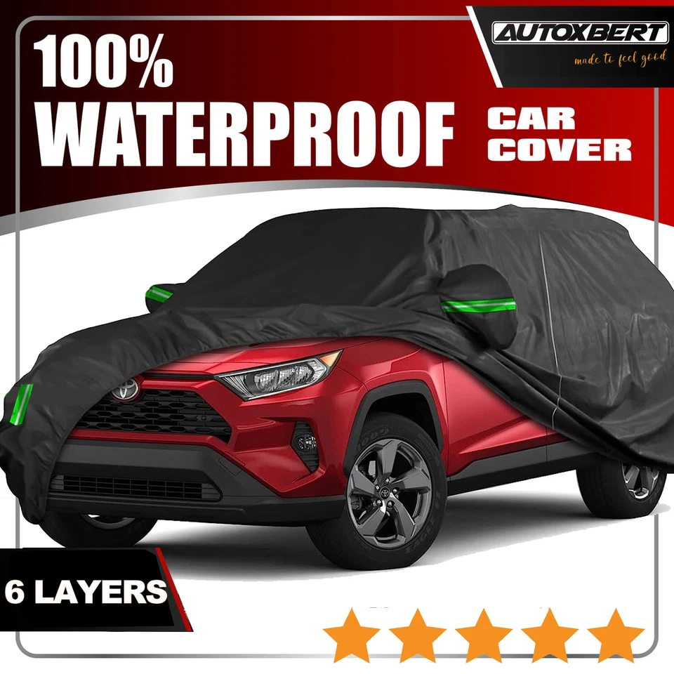 Cubierta completa de coche 6 capas AJUSTE PERSONALIZADO para TOYOTA RAV4 al aire libre impermeable para todo tipo de clima Foto 1 de 4