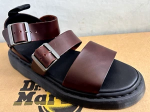 DR. MARTENS CHARRO BROWN GRYPHON BRANDO LEATHER STRAP SANDALS SIZE UK 8 EU 42 - Picture 1 of 5