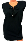 Coofandy black lace up v neck women's sleeveless plus top 3XL