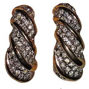 Kenneth Jay Lane Gold Tone Clip Earrings - Picture 1 of 3
