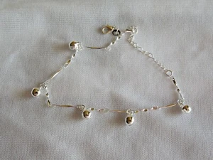 925 Sterling Silber Kugel Charm Fußkette - Neu - Bild 1 von 1