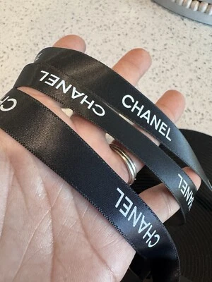 Black Chanel Ribbon Sold By The Yard 1/2 In Width  - Image 1 of 4