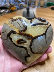 Septarian Crystal Mineral Gemstone Artisan Hand Carved Medium Heart Specimen 999 - Picture 1 of 10