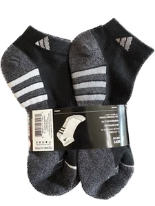Adidas Men’s Black Cushioned Arch Low Cut Socks Fit Shoe Size 6-12, 6 pairs - Picture 1 of 4