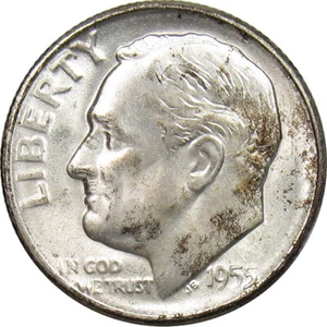 1955-S Roosevelt Dime GEM BU - Picture 1 of 5