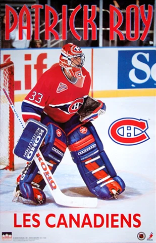 PATRICK ROY Montreal Canadiens NHL Hockey Vintage Original Action 22x34 POSTER Cover