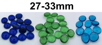 SEEDECO Glasnuggets 33mm Muggelsteine Glassteine blau grün türkis Dekoglas 20-80 Stück