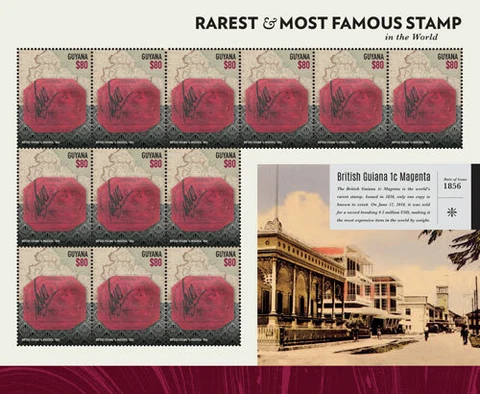 Guyana 2014 - British Guiana 1c Magenta - Sheet Of 12 Stamps - Scott #4349 - MNH Cover