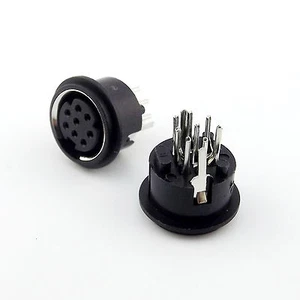 10pcs Mini 8 Pin DIN Jack Circular PCB Mount Female Connector - Picture 1 of 8