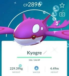 ✨ Shiny Kyogre ✨ - P T C - 80k stardust - Description - Picture 1 of 1