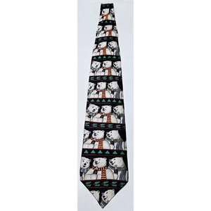 Coca-Cola Holiday Neck Tie Blue w/Polar Bears 100% Silk Classic Width Length - Picture 1 of 6