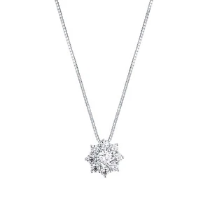 Collana In Oro Bianco 18 Kt Con Diamante Mirco Visconti 0.33 Ct Punto Luce - Imagen 1 de 16