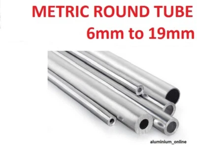 ALUMINIUM ROUND TUBE METRIC 6mm 8mm 10mm 12mm 13mm 14mm 15mm 16mm 18mm 19mm