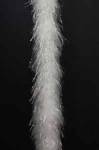 BOA DE PLUMAS MARABOU - BLANCA con plata LUREX novia/recorte 22 gramos - Imagen 1 de 3