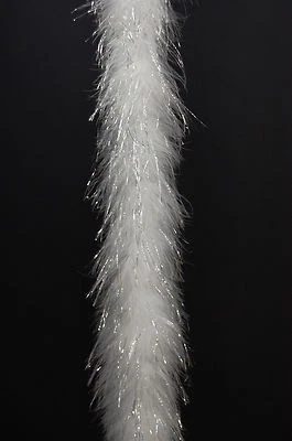 BOA PLUMAS MARABÚ - BLANCA con LÚREX Plateado Novia/Ajuste 22 Gramos Foto 1 de 3