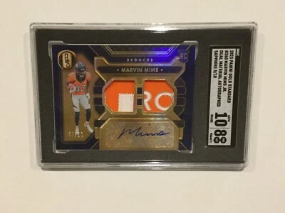 2023 Panini Gold Standard Marvin Mims RC Patc Auto #260 SSP 5/10 - Image 1 of 2
