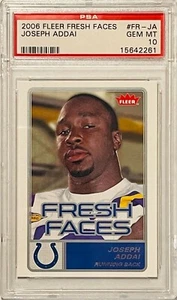 JOSEPH ADDAI ROOKIE COLTS 2006 FLEER FRESH FACES CARD PSA 10 LSU TIGERS RC - Picture 1 of 2