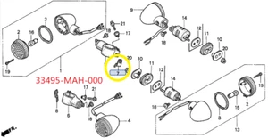 Genuine Honda Front R Turn Signal Stopper VT1100 SHADOW ACE SPIRIT 33495-MAH-000 - Picture 1 of 2