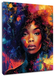 Arte de pared abstracto vintage negro africano para mujer para baño sala dormitorio - Imagen 1 de 15