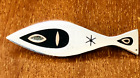 Vintage Taxco Modernist  Sterling Fish Pin Signed EAC with Inlay