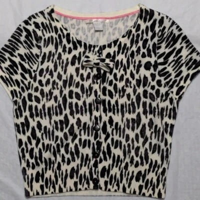 Charlotte Russe Vintage Y2K Purple Black Knit Animal Print Coquette Top Size L - Image 1 of 4