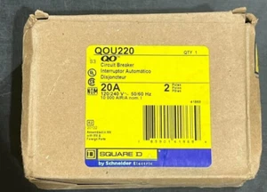 NEW SQUARE D QOU220 20 AMP CIRCUIT BREAKER 2P 120/240 VAC - Picture 1 of 1