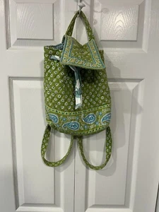 Vera Bradley- Green & Blue Paisley Print Backpack Bag - Excellent Condition - Picture 1 of 5