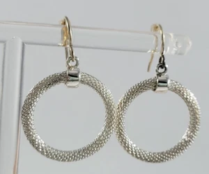 Designer Dangle Drop Earrings Signed Ralph Lauren RL Earrings Silver Tone - Picture 1 of 8