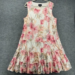 Connected Dress Womens 18W Pink Floral Lace Tiered Fairy Cottagecore Whimsical - Picture 1 of 10