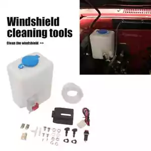 1.5L 12V Universal Windshield Washer Bottle Tank Pump Wiper System Reservoir Kit - Bild 1 von 23