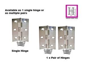  3 Zoll (75 mm) BUTT SCHARNIERE - vernickelte Türscharniere - mehrere Packungsgrößen - Bild 1 von 18