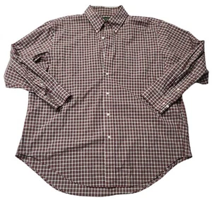 Ralph Lauren Shirt Mens Red Green Plaid Button Up Long Sleeve Cotton 18 34/35 - Picture 1 of 5