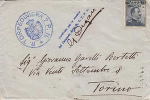 4089) WW1 MARINA, ANNULLO "R. TORPEDINIERA 7 P.N." E RELATIVA CENSURA. - Imagen 1 de 2