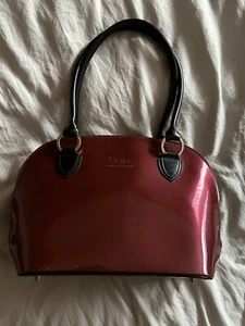 Beijo Red Patent  Purse DOME Satchel W/ Silver - Picture 1 of 10
