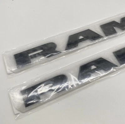 2x Black Front Door Side Letters Emblems For RAM 1500 2500 3500 2019-2023 Badges - Image 1 of 4