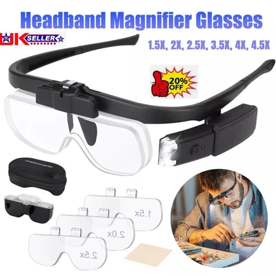 450% Magnifier Glasses With Led Light Magnifying Glasses Loupes Reading Sewing - Image 1 of 4
